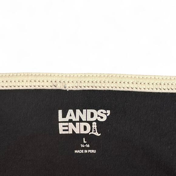 Land's End Women's Striped 3/4 Sleeve Top Size L Black White Boat Sleeve Shirt - Picture 6 of 9